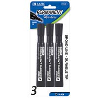 Chisel Tip Desk Style Black Permanent Marker (3/Pack)