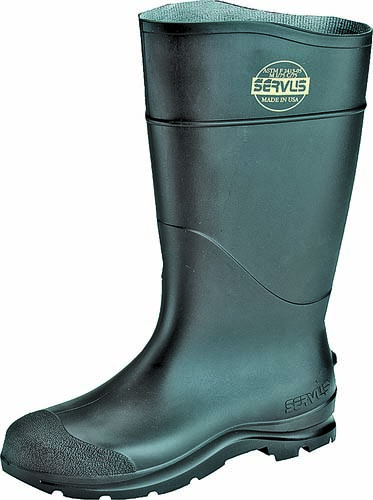 Servus 18822-9 Non-Insulated Knee Boot, #9, Plain Toe, Pull On Closure, PVC,