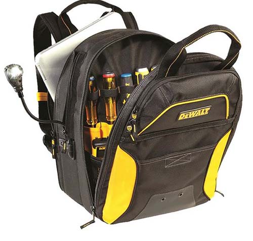 DeWALT 33-Pocket USB Charging Tool Backpack with LED Light