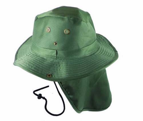 HAT OLIVE AUSSIE W/FLAP