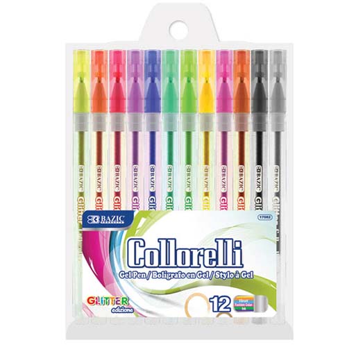 BAZIC 12 GLITTER COLOR GEL PEN