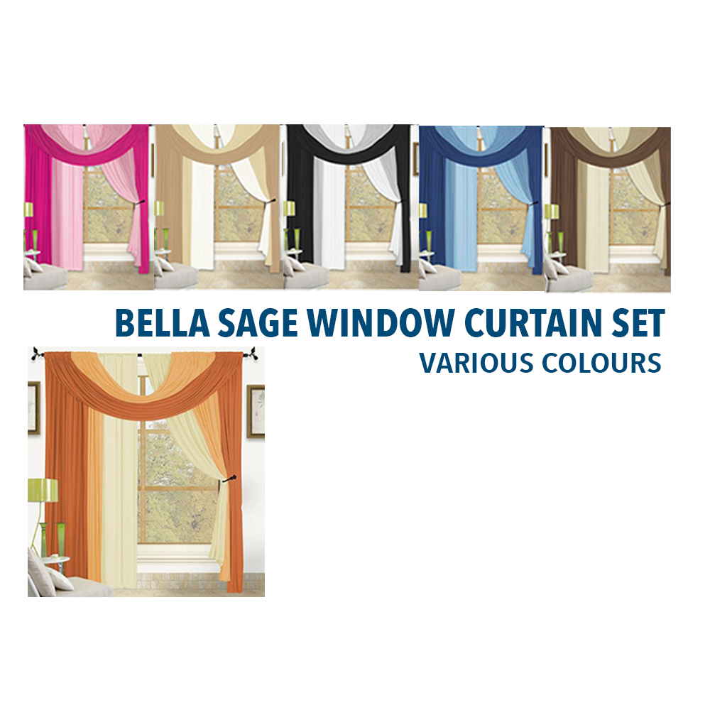 BELLA SAGE WINDOW CURTAIN SET