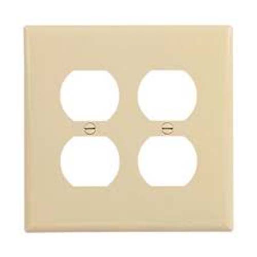 CW WALLPLATE 2G DUPLEX POLY IVOR