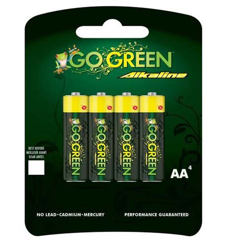 GO GREEN ALKALINE BATTERY AA 4PK