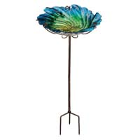 BIRDBATH FEEDER STAKE BLUE