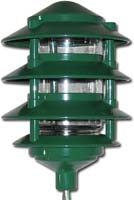 SATCO/NUVO (SF77-324) Pagoda Garden Fixture Small Hood 1-Light 4 Tier Green