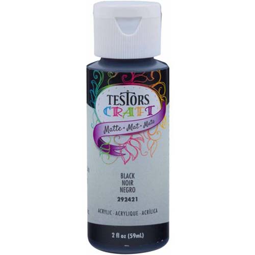 TESTORS CRAFT PAINT BLACK 2OZ