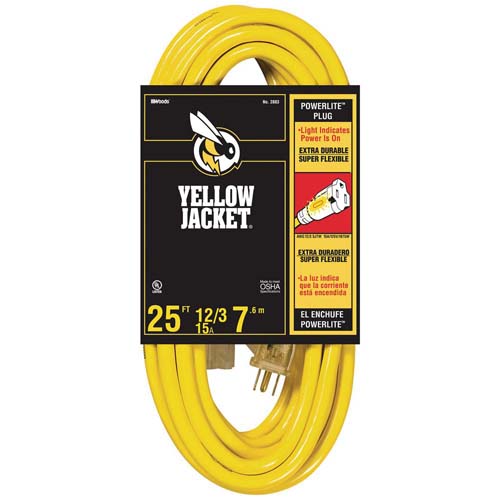 EXTENSION CORD YELLOW JACKET 12/