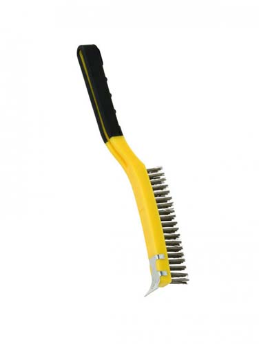 Hyde 46810 Soft Grip Wire Brush With Scraper