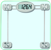 TAYLOR 75274192 Bathroom Scale, 400 lb Capacity, LCD Display, Metal, Clear