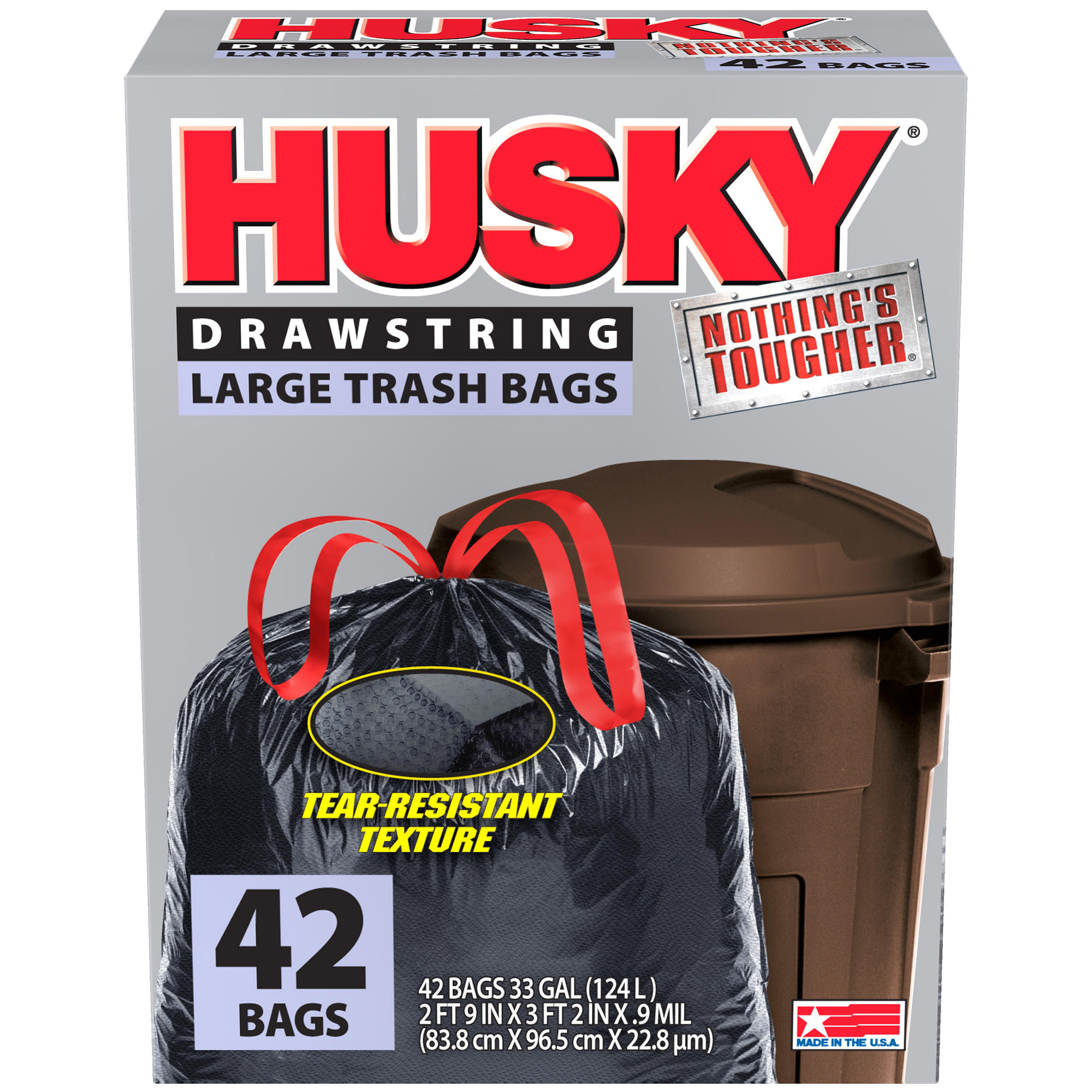 HUSKY 33GAL TRASH BAGS BLACK