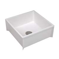 MUSTEE 24 in. x 24 in. x 10 in. Service Mop Basin for 3 in. DWV in White