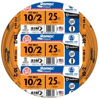 WIRE 10-2 X 25FT NM-B W/GROUND