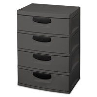 STERILITE 4 DRAWER HRDW/UNIT GRY