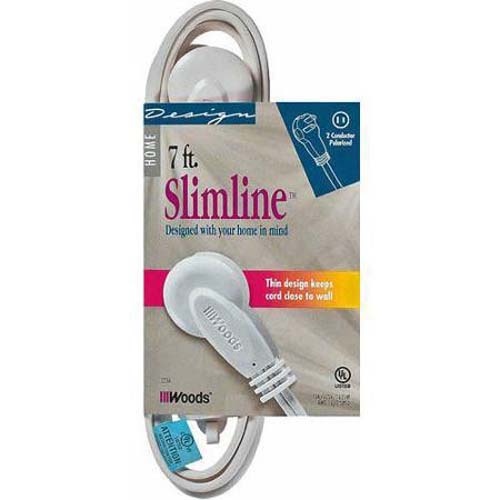 SLIMLINE EXTENSION CORD 7FT WHIT