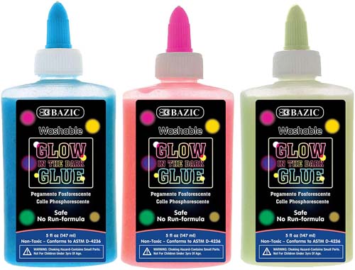 BAZIC 5 Oz. (147 mL) Glow in the Dark Glitter Glue