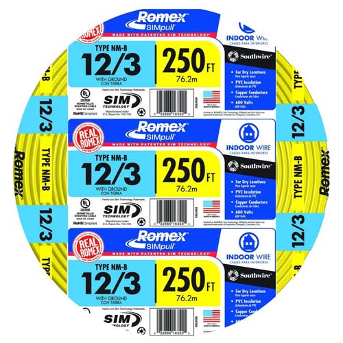 WIRE 12-3 X 250FT NMB W/GROUND