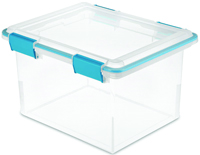 Sterilite 19334304 Gasket Box, 32 qt Capacity, Plastic, Blue Aquarium/Clear