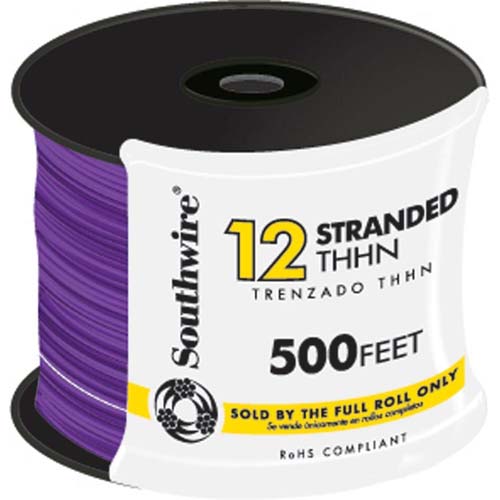 WIRE 10 STR THHN PURPLE 500FT SP