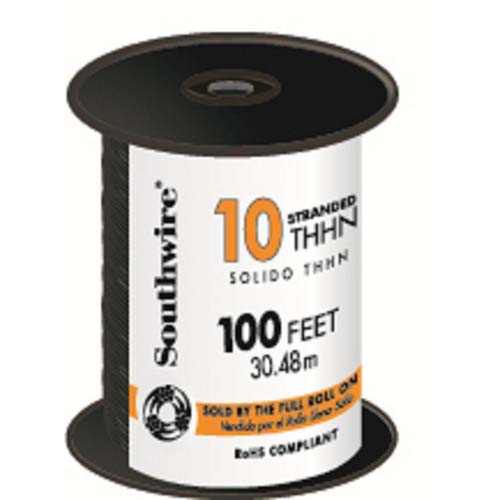 WIRE 10 STR THHN BLACK 100FT