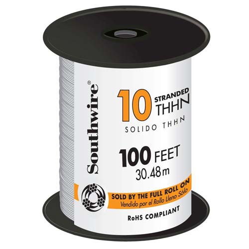 WIRE 10 STR THHN WHITE 100FT