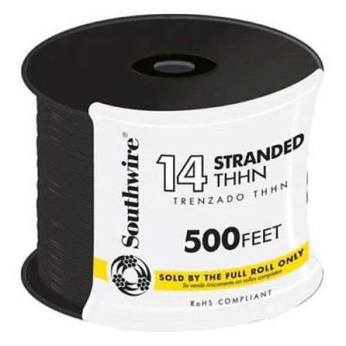 WIRE 14 BLACK 500FT STR THHN