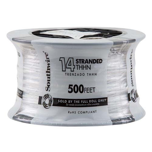 WIRE 14 WHITE 500FT STR THHN