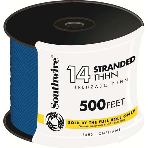 WIRE 14 BLUE 500FT STR THHN