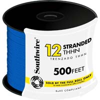 WIRE 12 STR THHN BLUE 500FT SPL