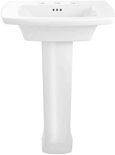 EDGEMERE 8"PEDESTAL SINK WHT