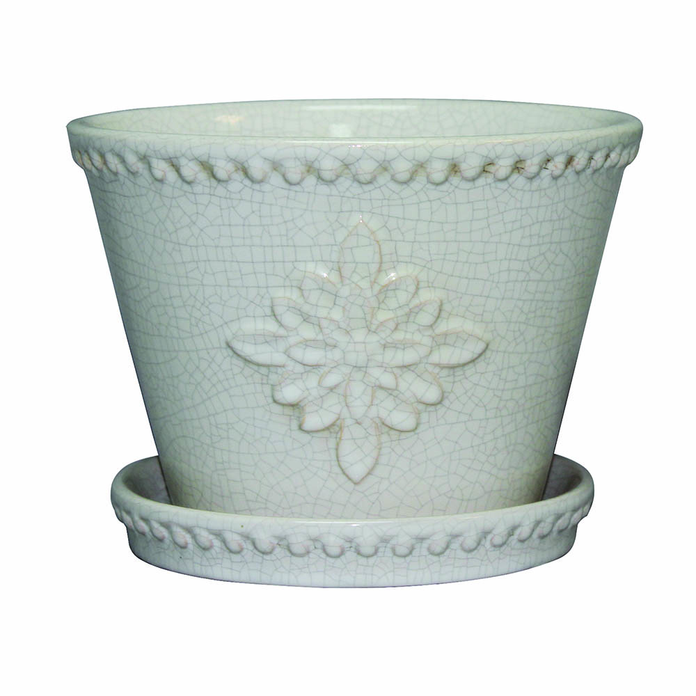 12" LORNA PLANTER PEARL WHITE