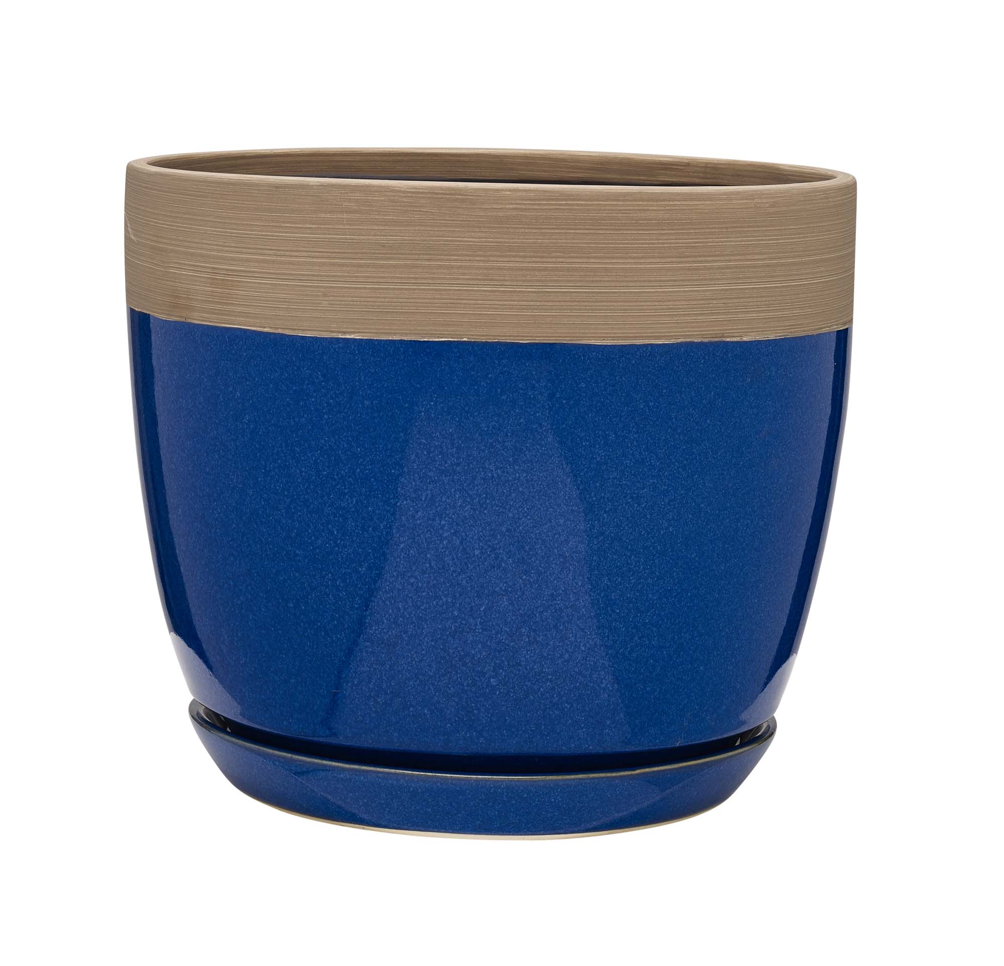 6" ANA PLANTER CERAMIC NAVY