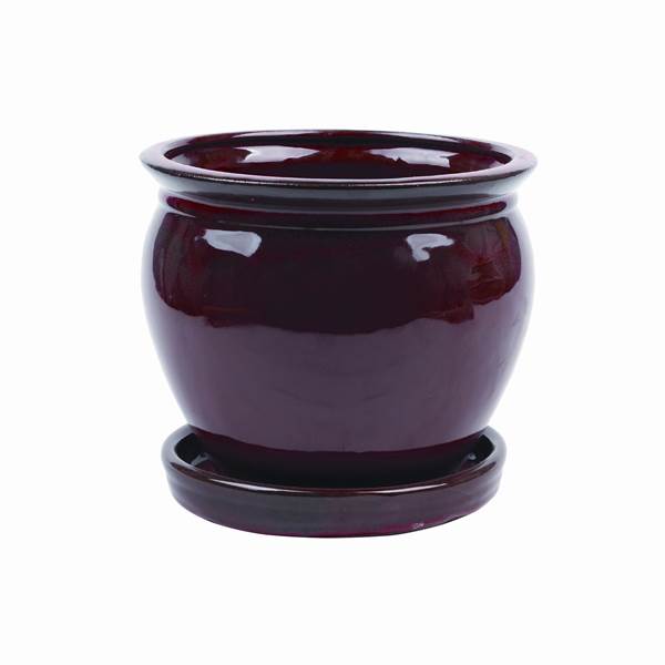 6" WISTERIA PLANTER OXBLOOD RED