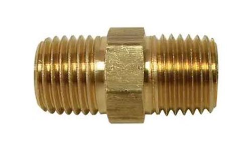 HEX NIPPLE BRASS 1/4X1/4 122-4