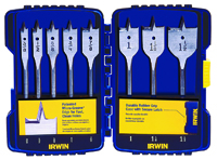 IRWIN 341008 Spade Bit Set, Steel, Bright, 8-Piece, For Speedbor Standard