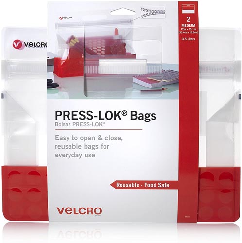 VELCRO PRESS-LOK BAGS 2PK MEDIUM