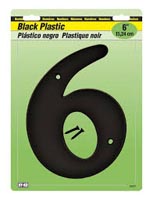 HY-KO 6 BLACK PLASTIC NUMBER #6