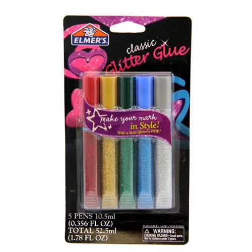 ELMERS CLASSIC GLITTER GLUE 5PK