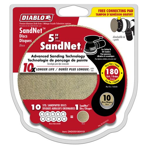 DIABLO DND050180H10I Random Orbital Sander Sanding Disc With Connection Pad,