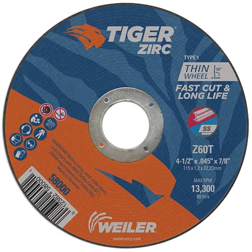 41/2 FLAT THIN CUTOFF WHEEL Z60T