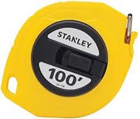 STANLEY 34-106 Measuring Tape, 100 ft L x 3/8 in W Blade, Steel Blade,