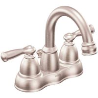 MOEN Banbury 4 in. Centerset 2-Handle High-Arc Bathroom Faucet in Spot