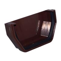 GENOVA RB102 Gutter End Cap, Vinyl, Brown, 2.8 in L, for 5 in Raingo Gutter