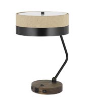 PARSON WOOD DESK LAMP 2USB