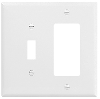 Eaton Wiring Devices 2153W-BOX Combination, Standard Wallplate, 2-Gang,