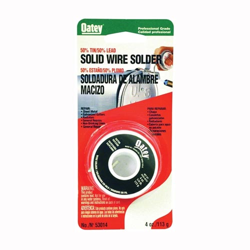 Oatey 53014 Leaded Solder, Silver, 1/4 lb Carded