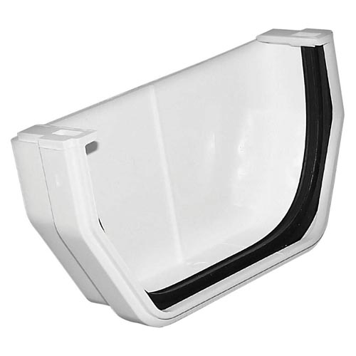 Genova or sub RW102 White Vinyl Gutter Outside End Cap