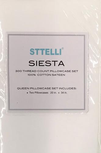 STT SIESTA QUEEN PILLO/CASE SNOW