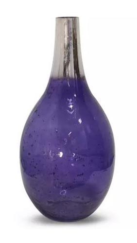 SEEDED ROYAL PURPLE GLASS VASE