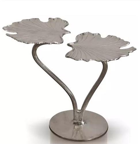 MONET SIDE TABLE NICKEL LEAF